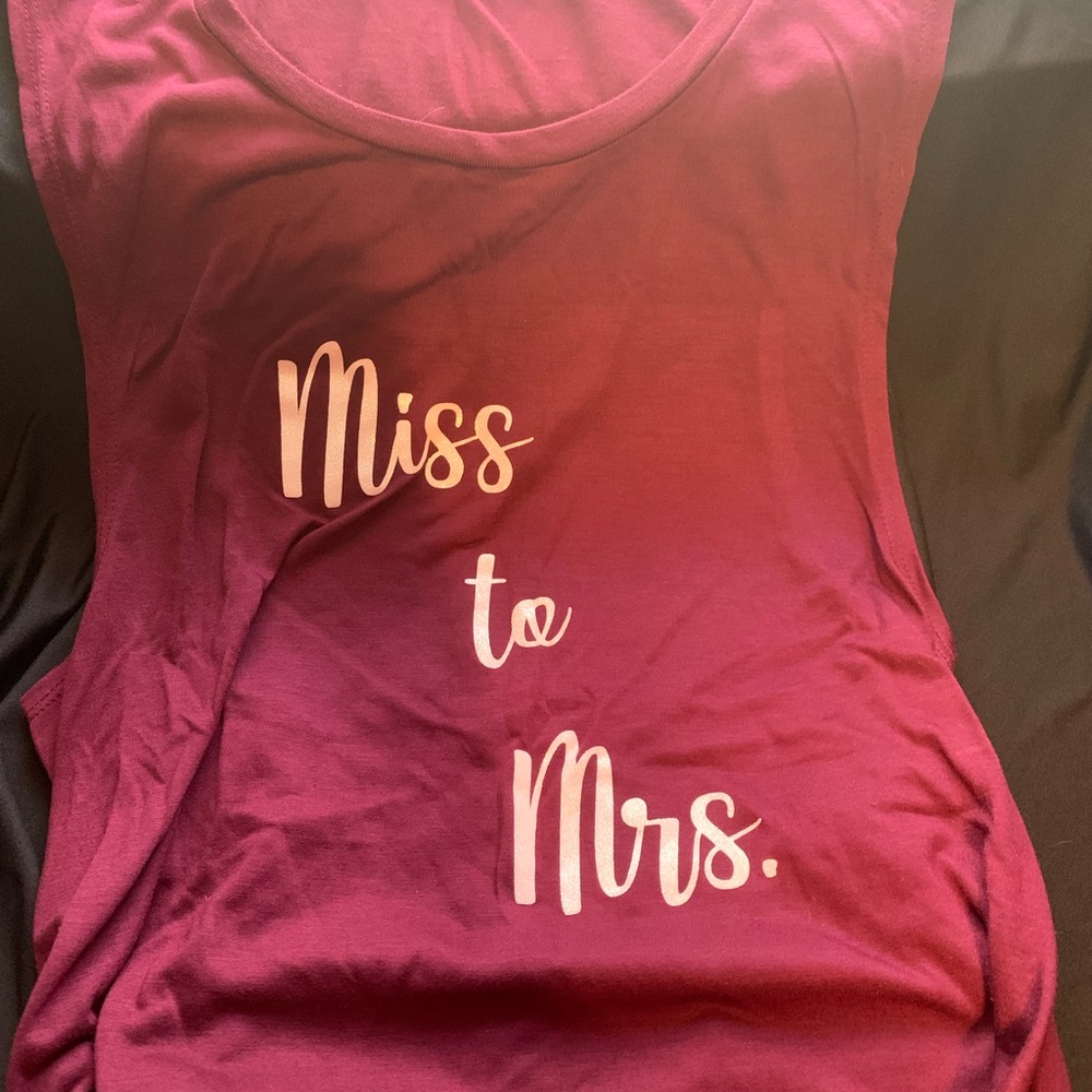 Miss to Mrs. Women's Burgundy Tank Top